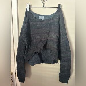 LF Gray Off-the-Shoulder Sweater